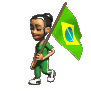 garota carregando bandeira do Brasil