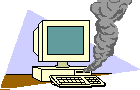 computador saindo fumaa