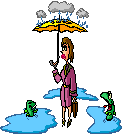 sapos rindo de mulher na chuva