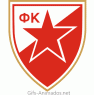 Gif animado do escudo do Fudbalski Klub Crvena zvezda em 3D 03