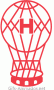 Gif animado do escudo do Club Atlético Huracán em 3D 02