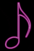 nota musical em led