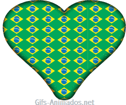 Coração bandeirinha Brasil