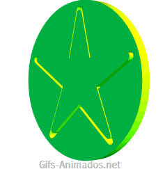 Estrela verde a amarela