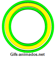 círculos verde amarelo 3d