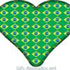 Coração bandeirinha Brasil